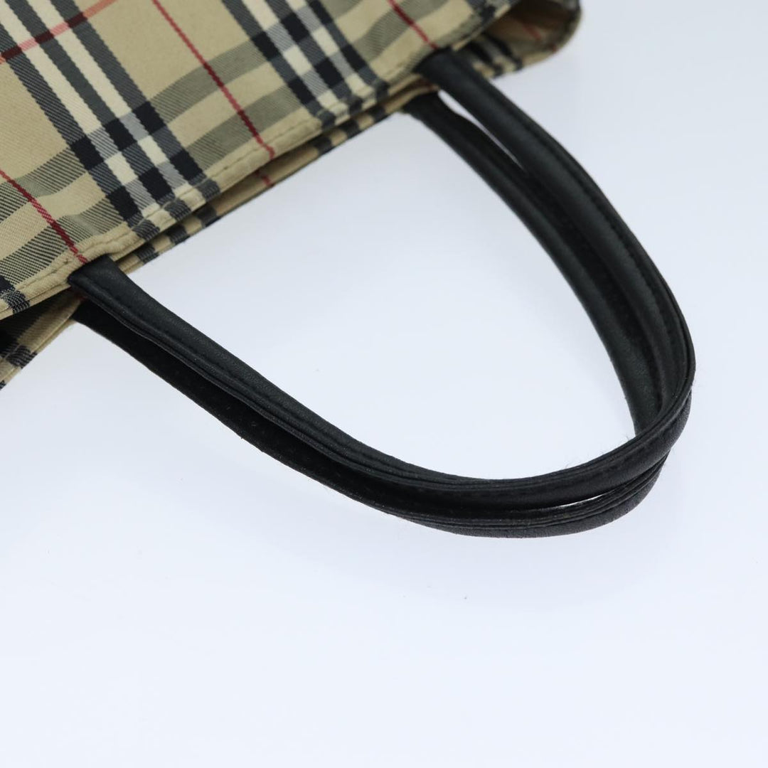 Burberry Nova Check Hand Bag Nylon Beige Auth bs15243