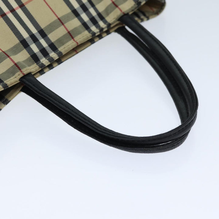 Burberry Nova Check Hand Bag Nylon Beige Auth bs15243