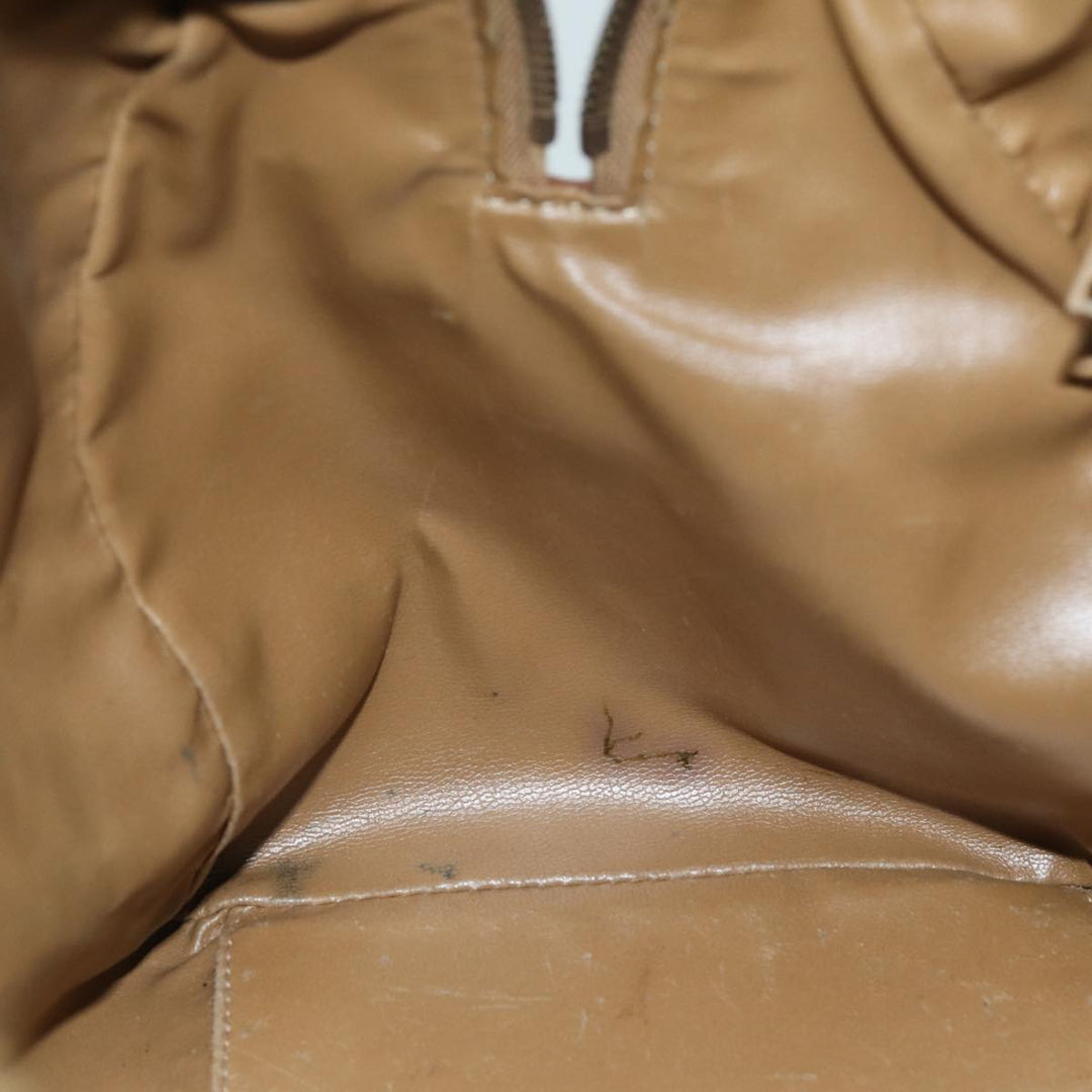 Celine Macadam Canvas Boston Bag PVC Leather Brown Auth bs15276