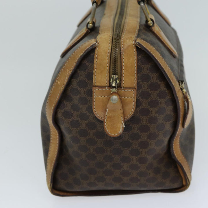 Celine Macadam Canvas Boston Bag PVC Leather Brown Auth bs15276
