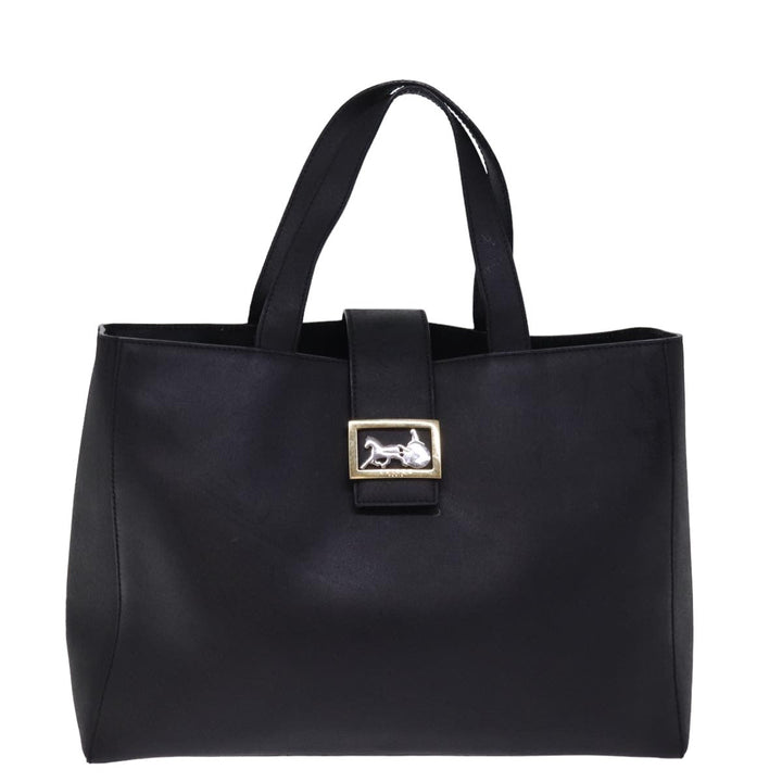 Celine Hand Bag Leather Black  15278