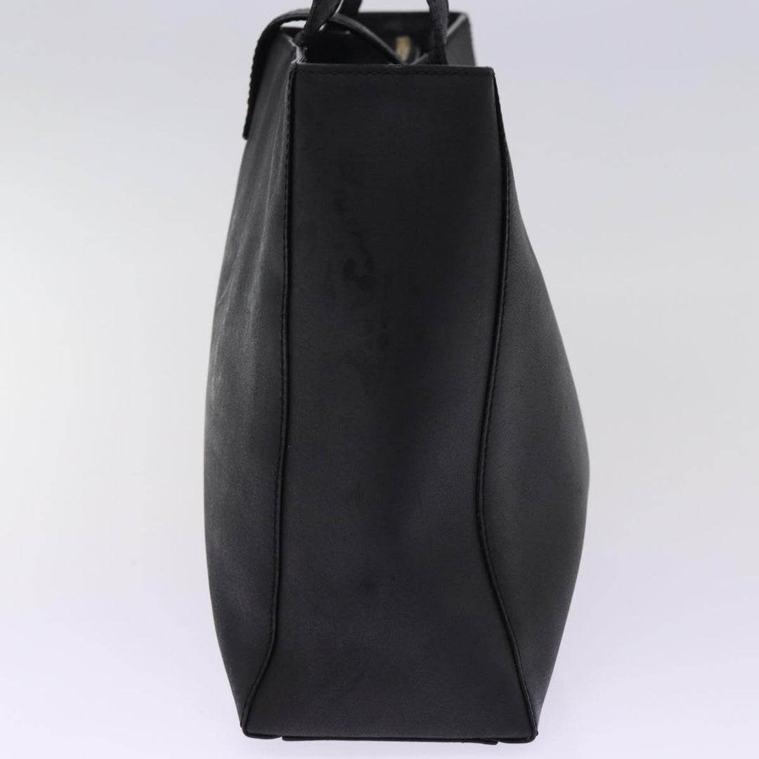 Celine Hand Bag Leather Black  15278