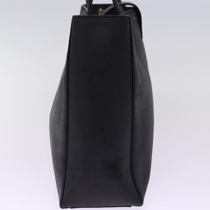 Celine Hand Bag Leather Black  15278