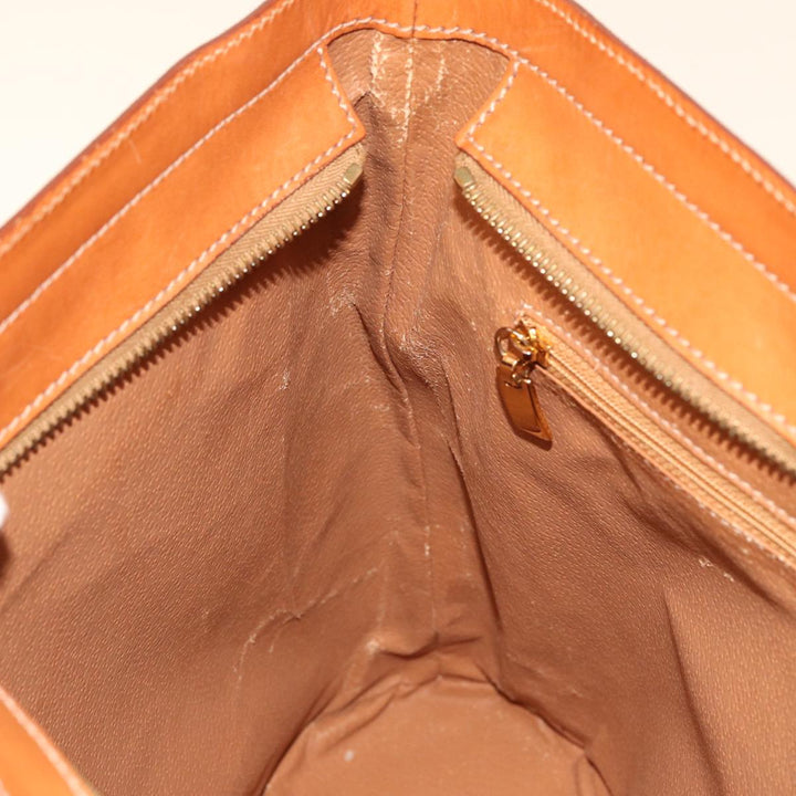 Celine Macadam Canvas Tote Bag PVC Leather Brown  15280