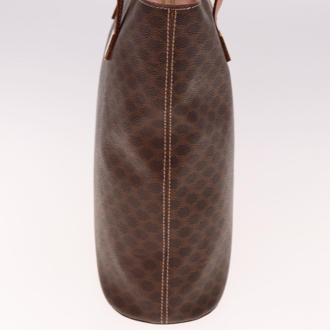 Celine Macadam Canvas Tote Bag PVC Leather Brown  15280