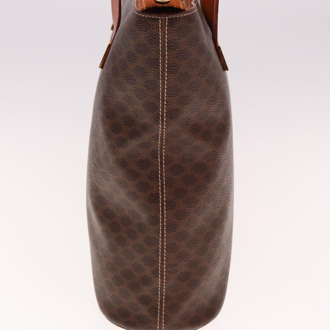 Celine Macadam Canvas Tote Bag PVC Leather Brown  15280