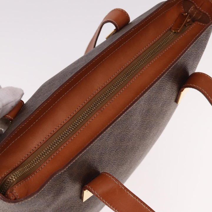 Celine Macadam Canvas Tote Bag PVC Leather Brown  15280