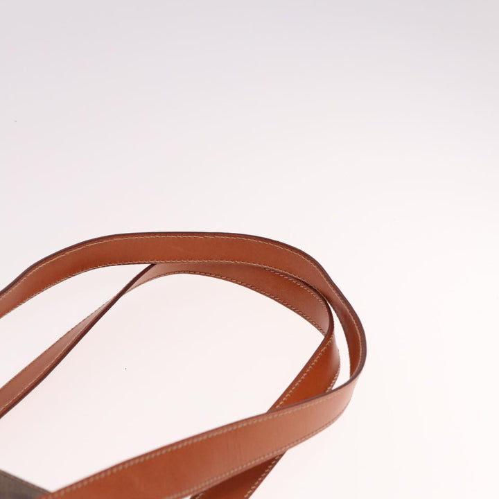 Celine Macadam Canvas Tote Bag PVC Leather Brown  15280