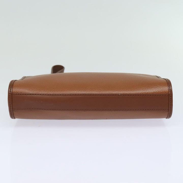 BurberrySs Clutch Bag Leather Brown Auth bs15306
