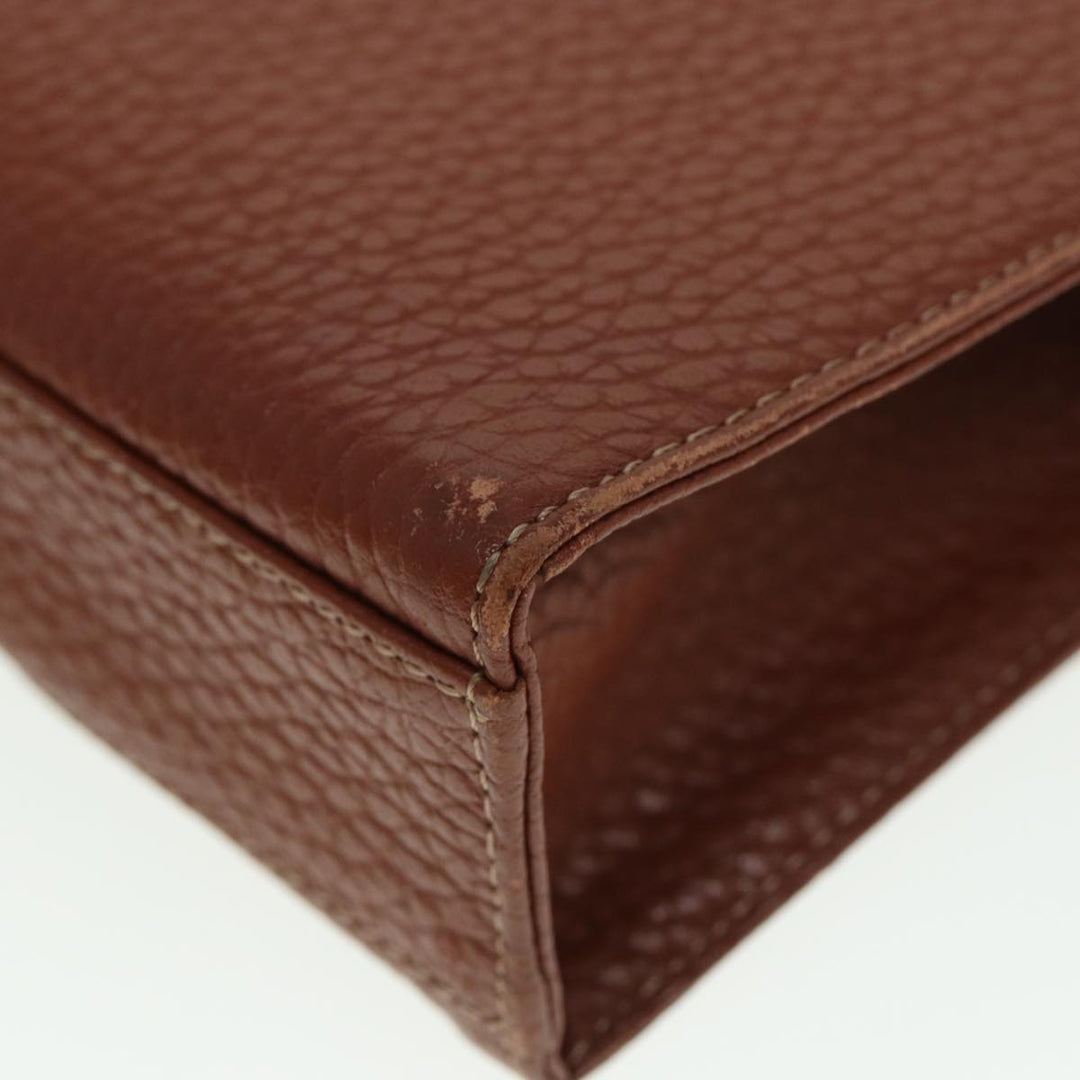 Burberry Clutch Bag Leather Brown Auth bs15307