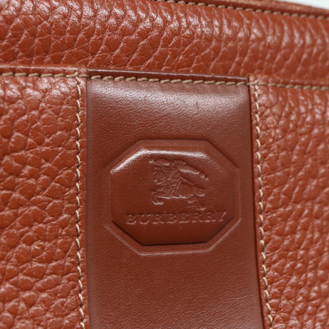 Burberry Clutch Bag Leather Brown Auth bs15307
