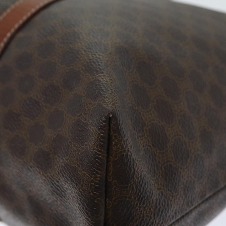 Celine Macadam Canvas Tote Bag PVC Leather Brown  15311