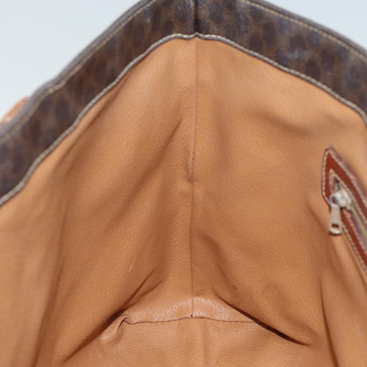 Celine Macadam Canvas Tote Bag PVC Leather Brown  15311