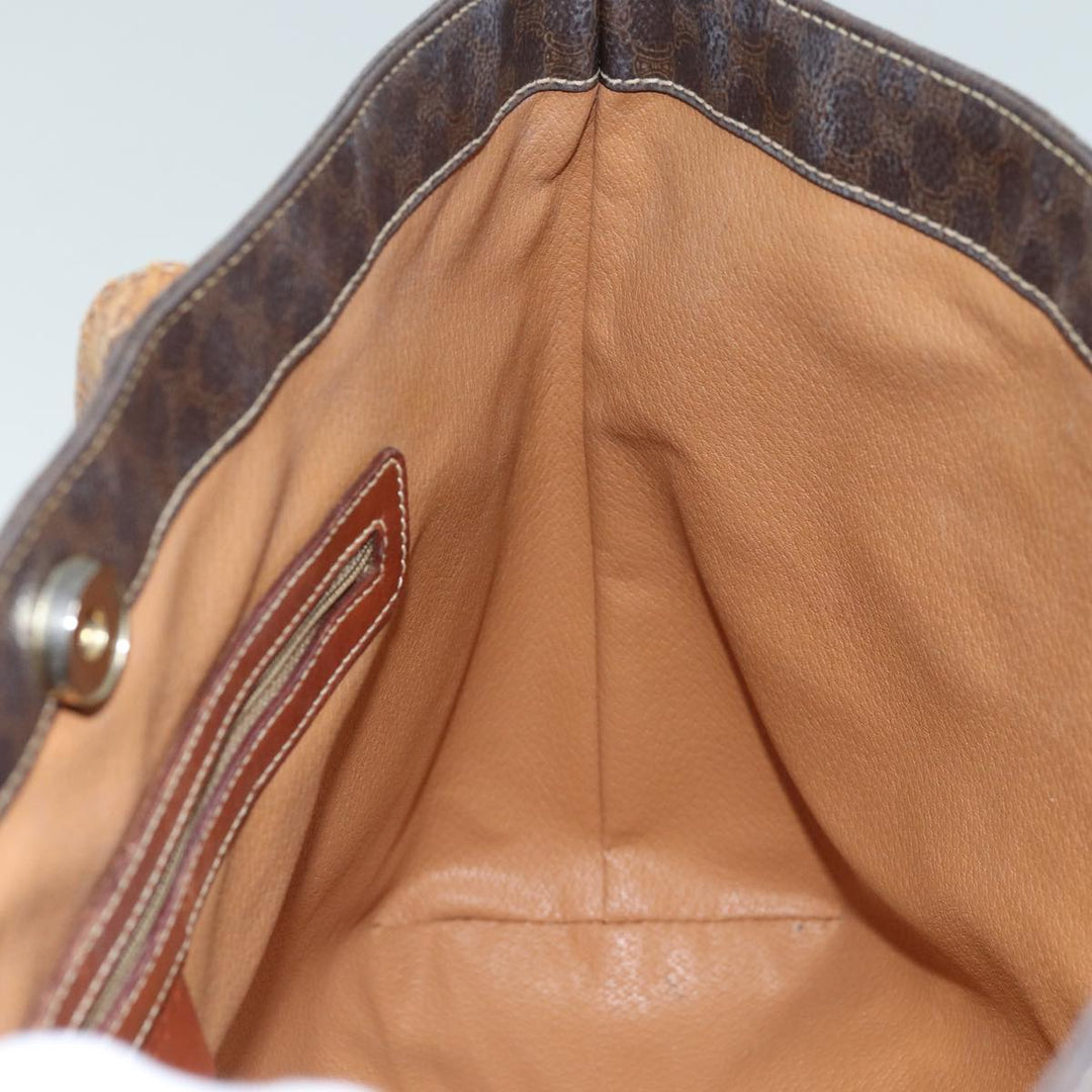 Celine Macadam Canvas Tote Bag PVC Leather Brown  15311