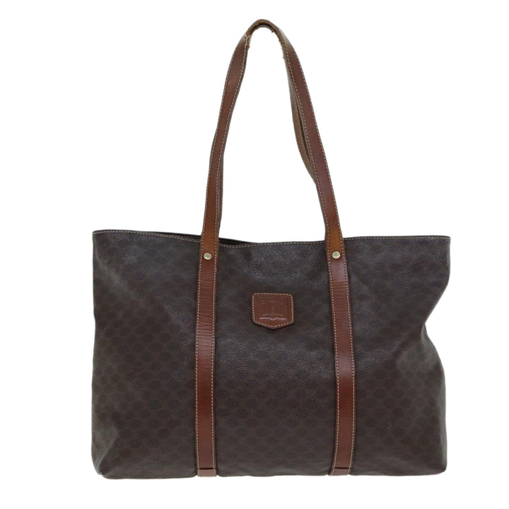 Celine Macadam Canvas Tote Bag PVC Leather Brown  15311