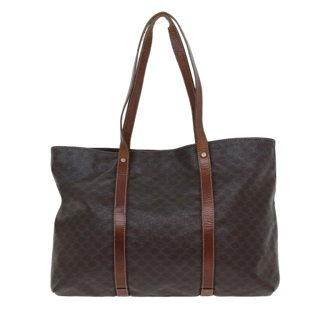 Celine Macadam Canvas Tote Bag PVC Leather Brown  15311