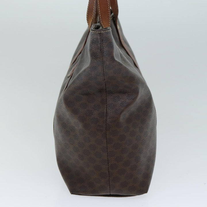 Celine Macadam Canvas Tote Bag PVC Leather Brown  15311