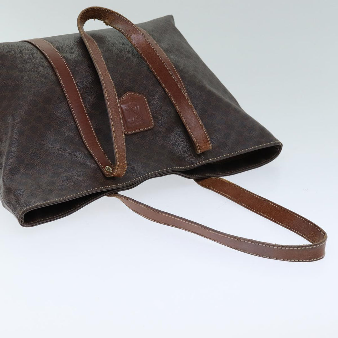Celine Macadam Canvas Tote Bag PVC Leather Brown  15311