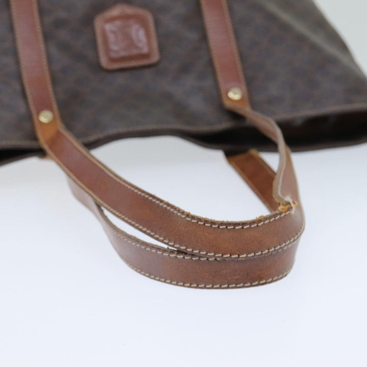 Celine Macadam Canvas Tote Bag PVC Leather Brown  15311