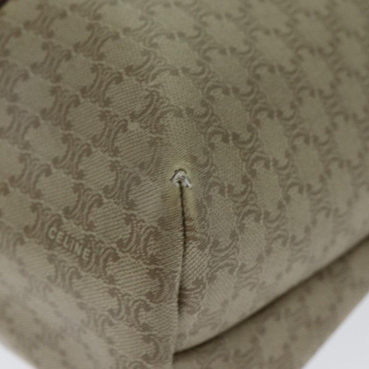 Celine Macadam Canvas Tote Bag Leather Beige Auth bs15312