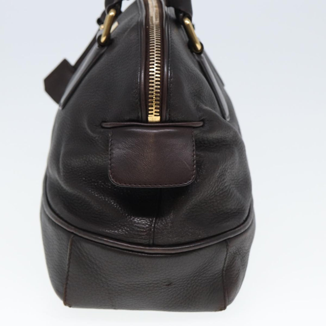 Celine Hand Bag Leather Brown Auth bs15316