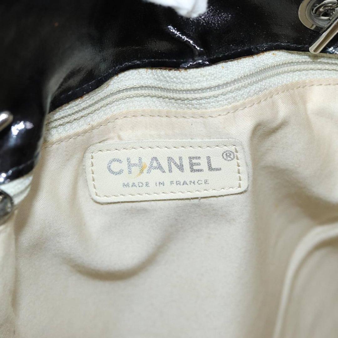 Top Quality Chanel COCO Mark Chain Shoulder Bag Patent leather Black CC Auth bs15342