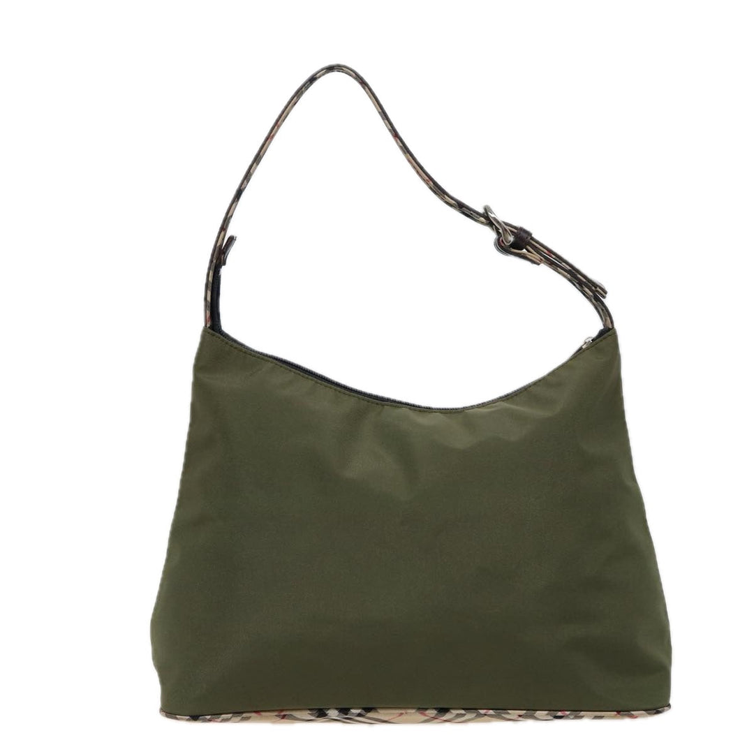 BurberrySs Blue Label Shoulder Bag Nylon Khaki Auth bs15353