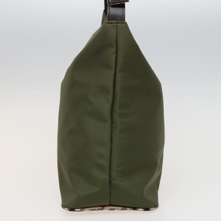 BurberrySs Blue Label Shoulder Bag Nylon Khaki Auth bs15353