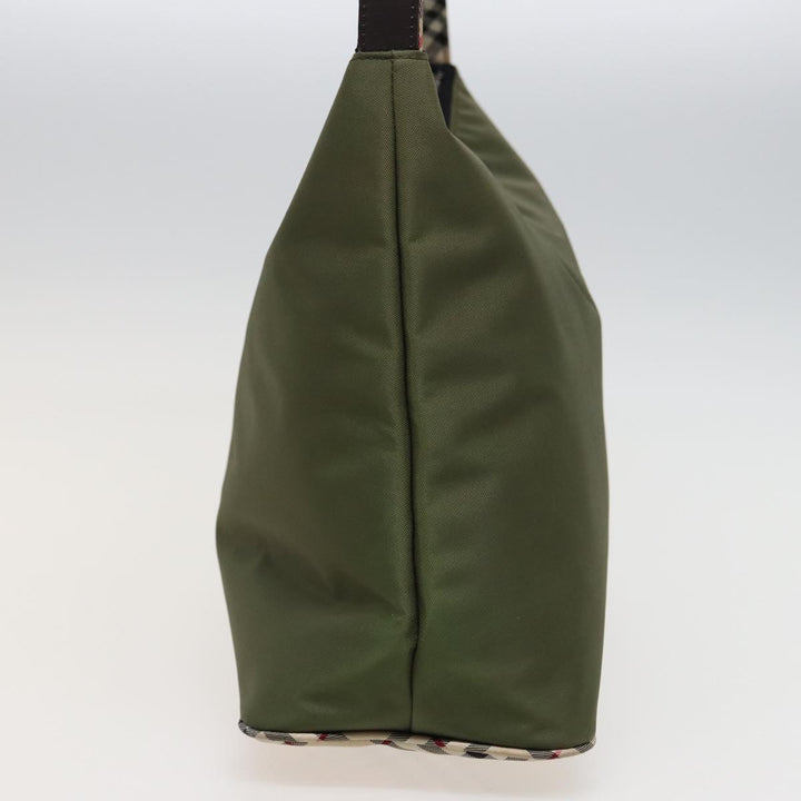 BurberrySs Blue Label Shoulder Bag Nylon Khaki Auth bs15353