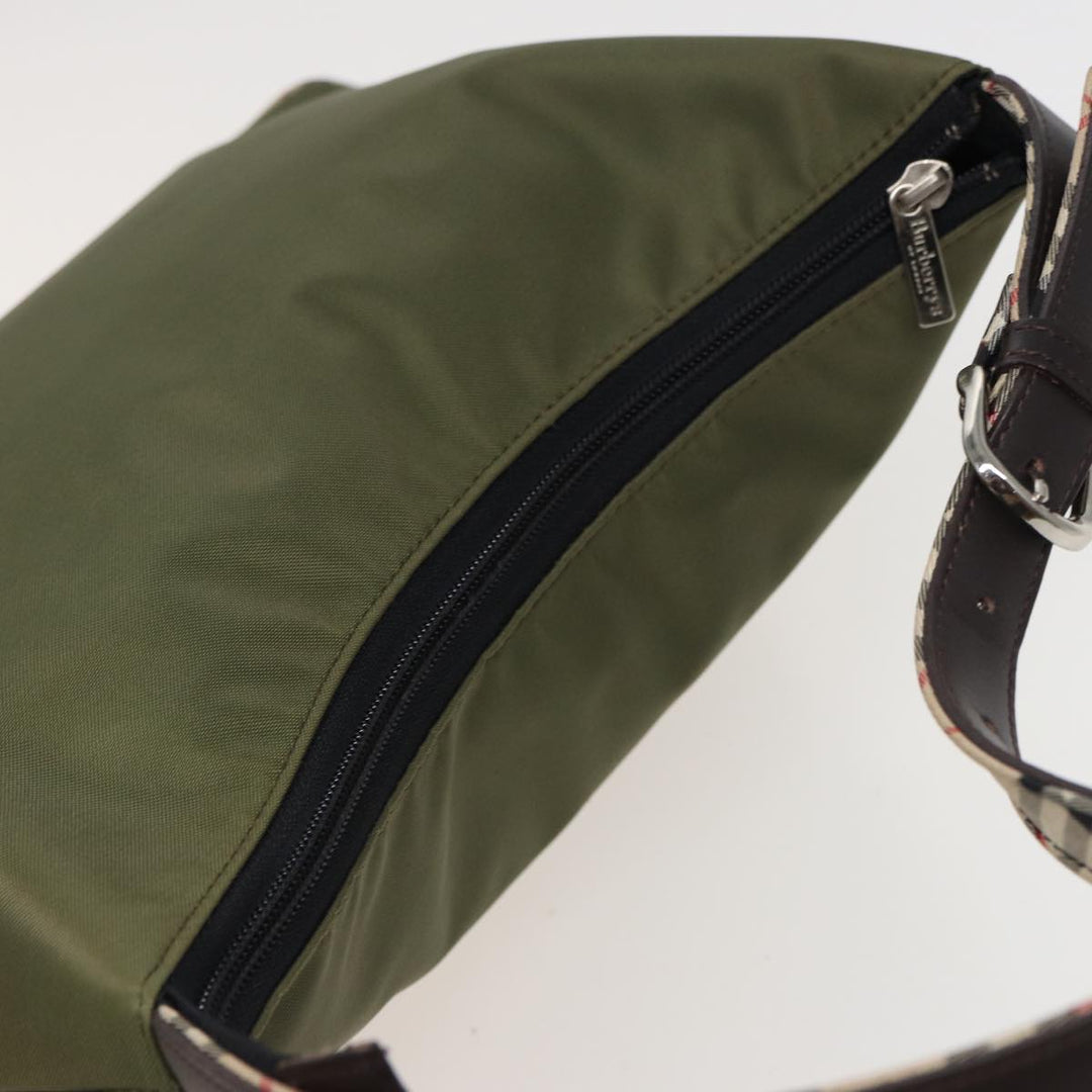BurberrySs Blue Label Shoulder Bag Nylon Khaki Auth bs15353