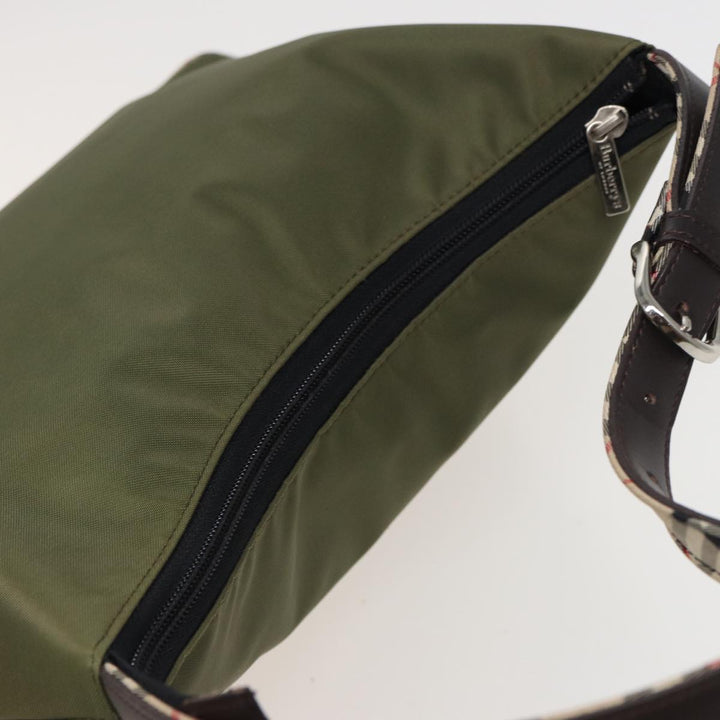 BurberrySs Blue Label Shoulder Bag Nylon Khaki Auth bs15353