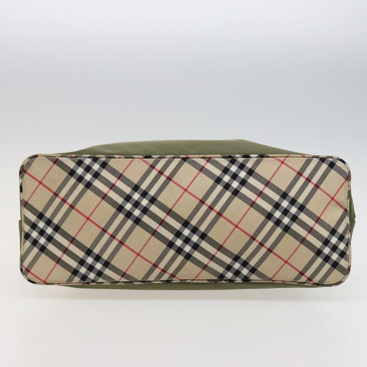 BurberrySs Blue Label Shoulder Bag Nylon Khaki Auth bs15353