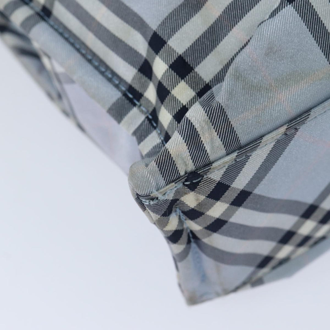 Top Quality Burberry Nova Check Blue Label Hand Bag Nylon Light Blue Auth bs15355