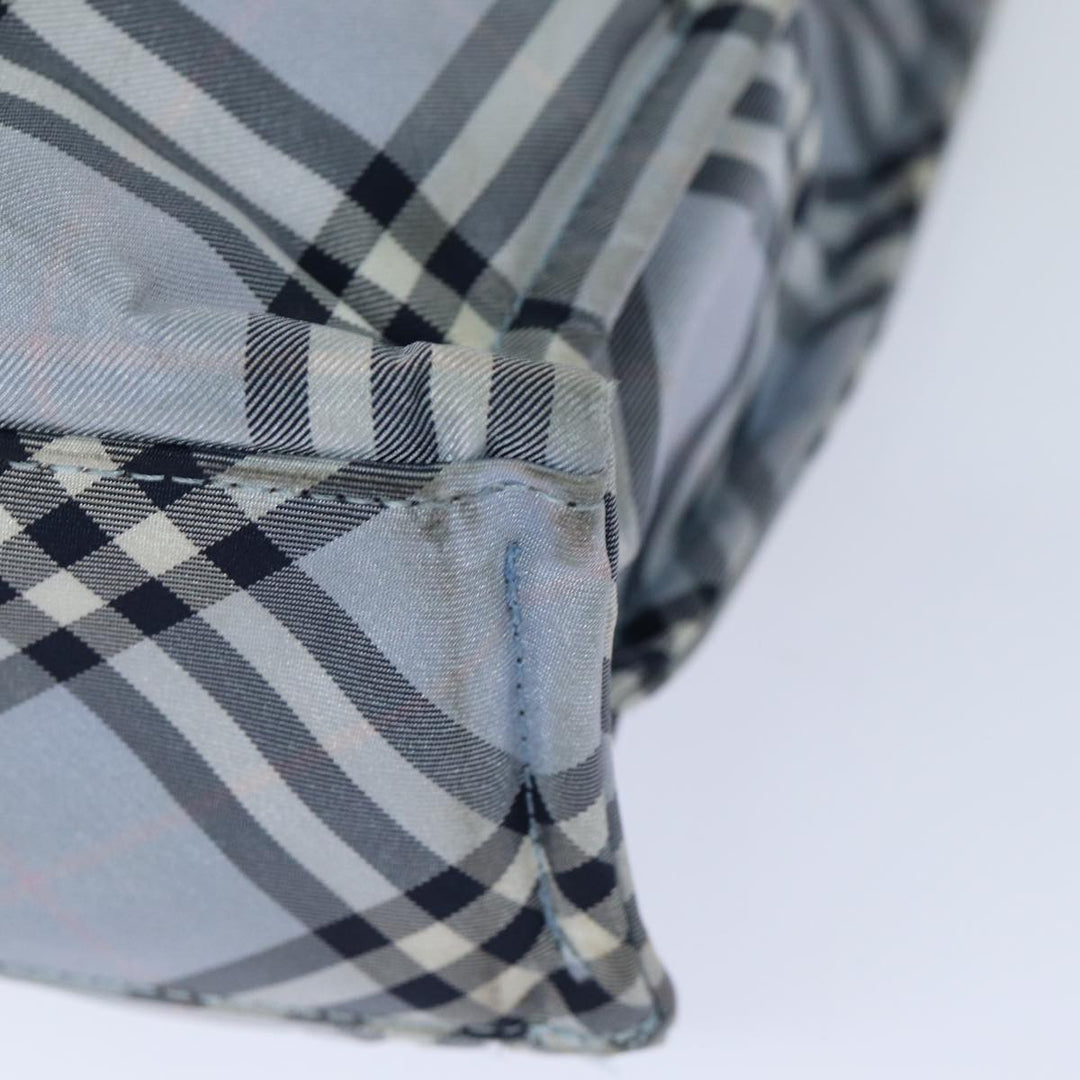 Top Quality Burberry Nova Check Blue Label Hand Bag Nylon Light Blue Auth bs15355