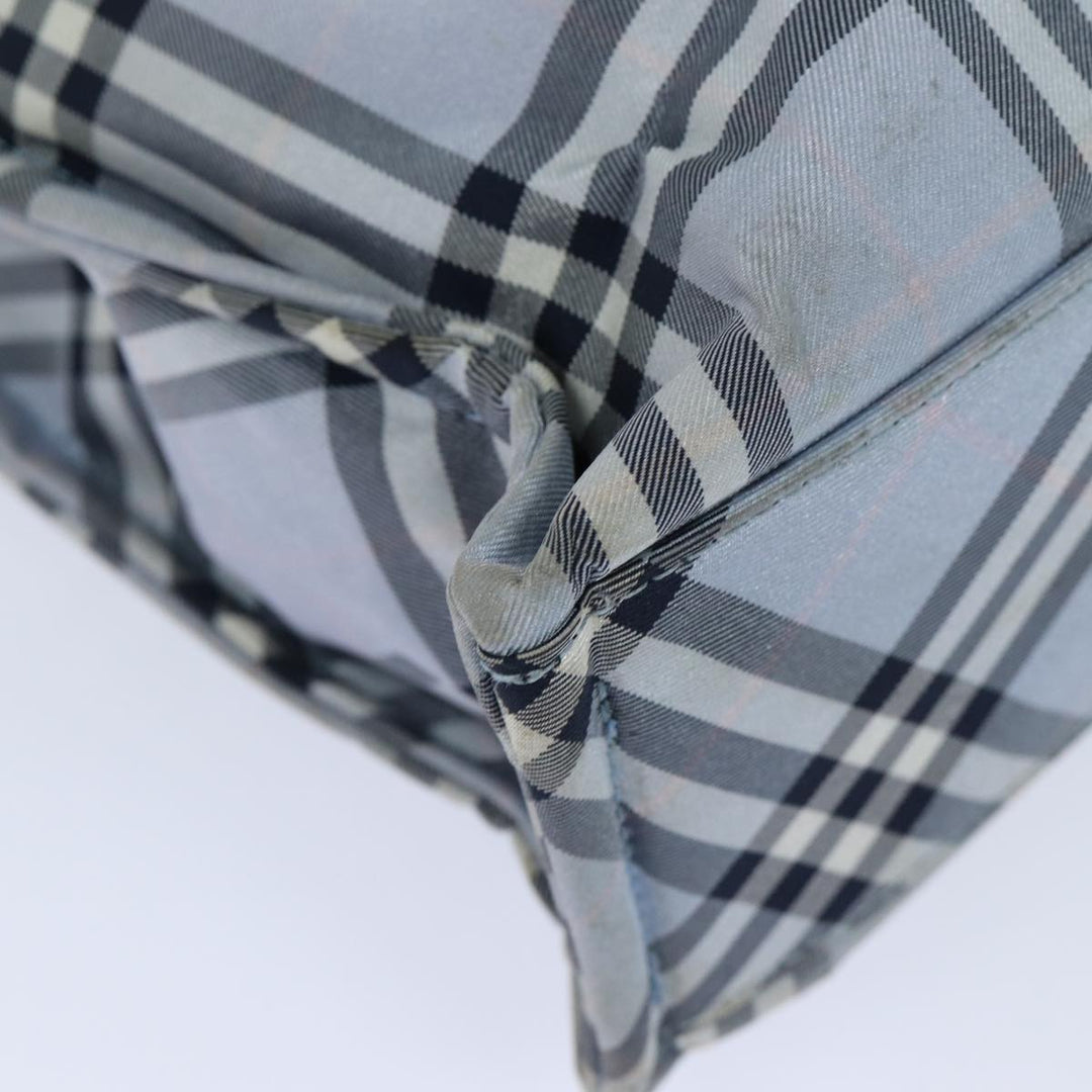 Top Quality Burberry Nova Check Blue Label Hand Bag Nylon Light Blue Auth bs15355