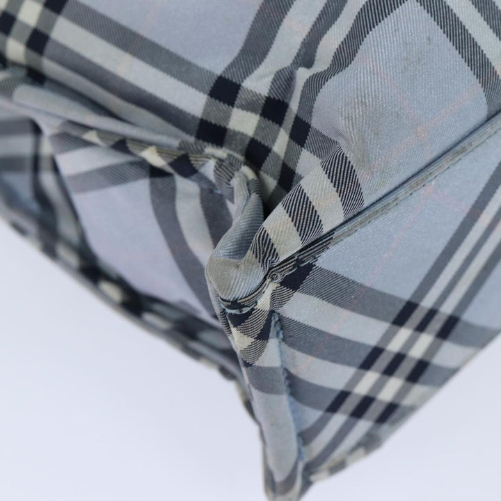 Top Quality Burberry Nova Check Blue Label Hand Bag Nylon Light Blue Auth bs15355