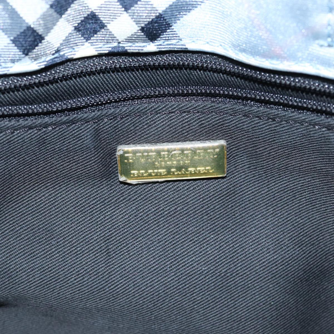Burberry Nova Check Blue Label Hand Bag Nylon Light Blue Auth bs15355