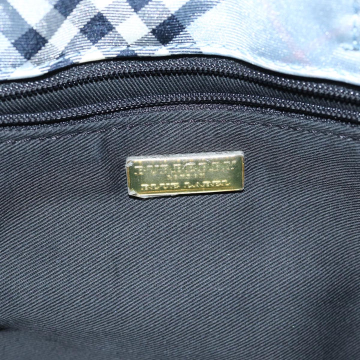 Burberry Nova Check Blue Label Hand Bag Nylon Light Blue Auth bs15355