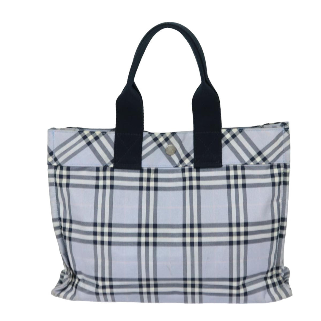 Burberry Nova Check Blue Label Hand Bag Nylon Light Blue Auth bs15355