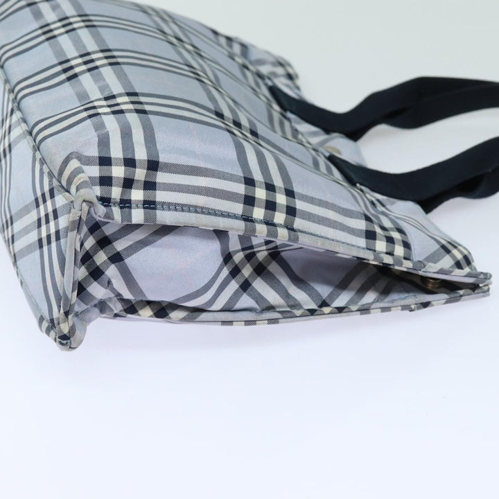 Burberry Nova Check Blue Label Hand Bag Nylon Light Blue Auth bs15355