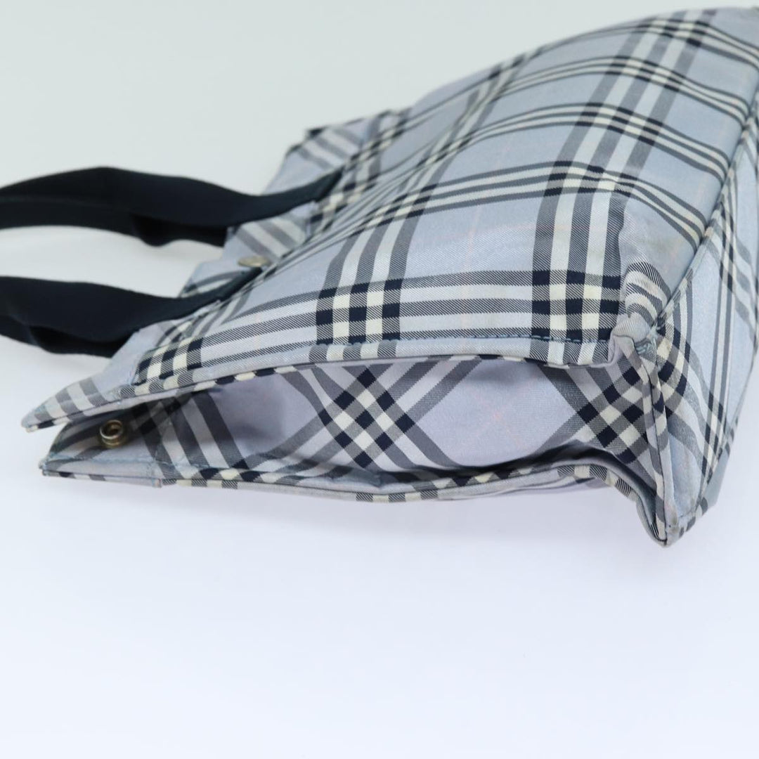 Burberry Nova Check Blue Label Hand Bag Nylon Light Blue Auth bs15355