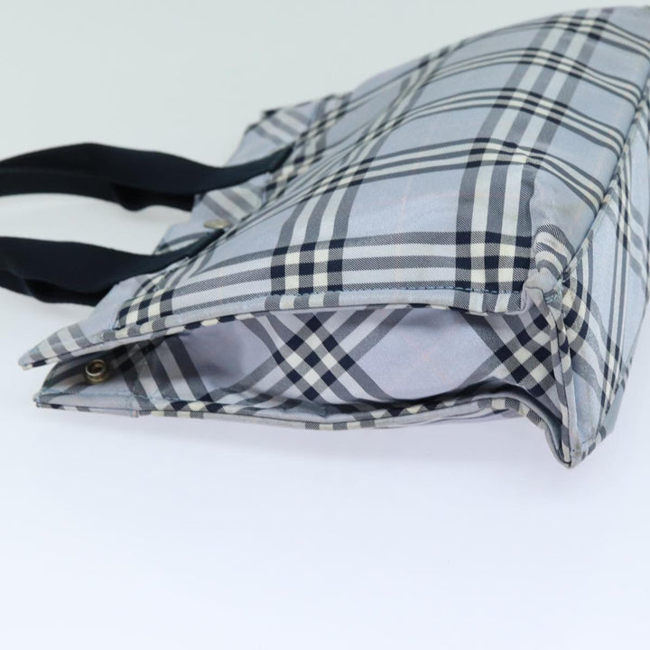 Burberry Nova Check Blue Label Hand Bag Nylon Light Blue Auth bs15355