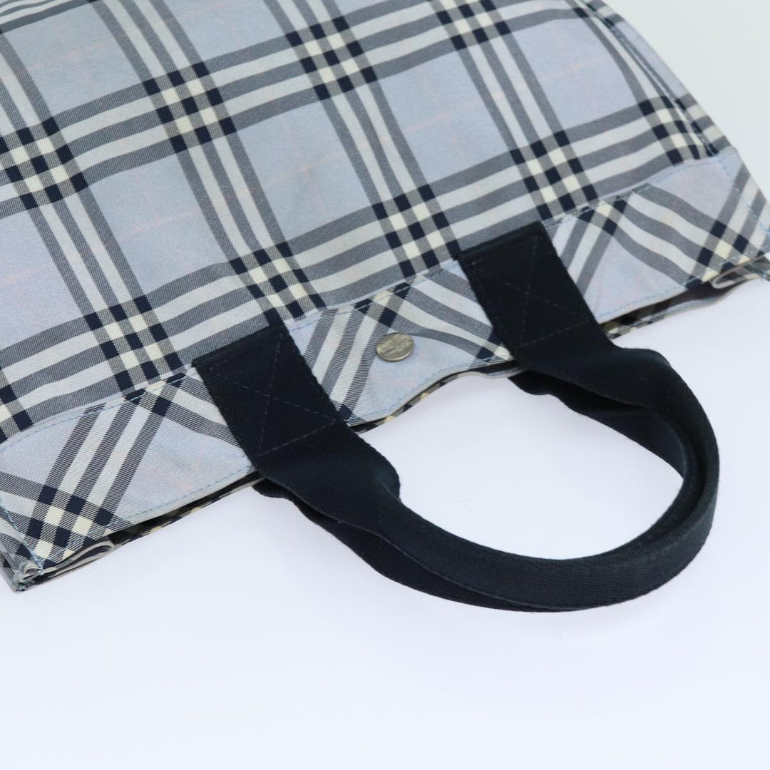 Burberry Nova Check Blue Label Hand Bag Nylon Light Blue Auth bs15355