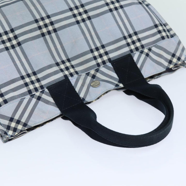 Burberry Nova Check Blue Label Hand Bag Nylon Light Blue Auth bs15355