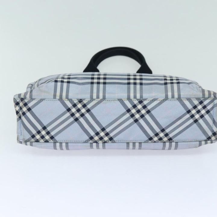 Burberry Nova Check Blue Label Hand Bag Nylon Light Blue Auth bs15355