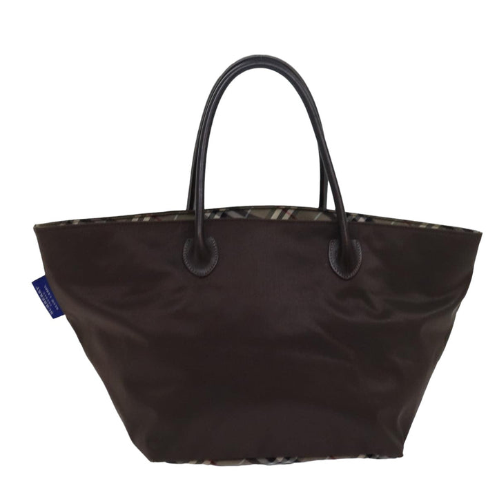 Burberry Nova Check Blue Label Tote Bag Nylon Beige Auth bs15358