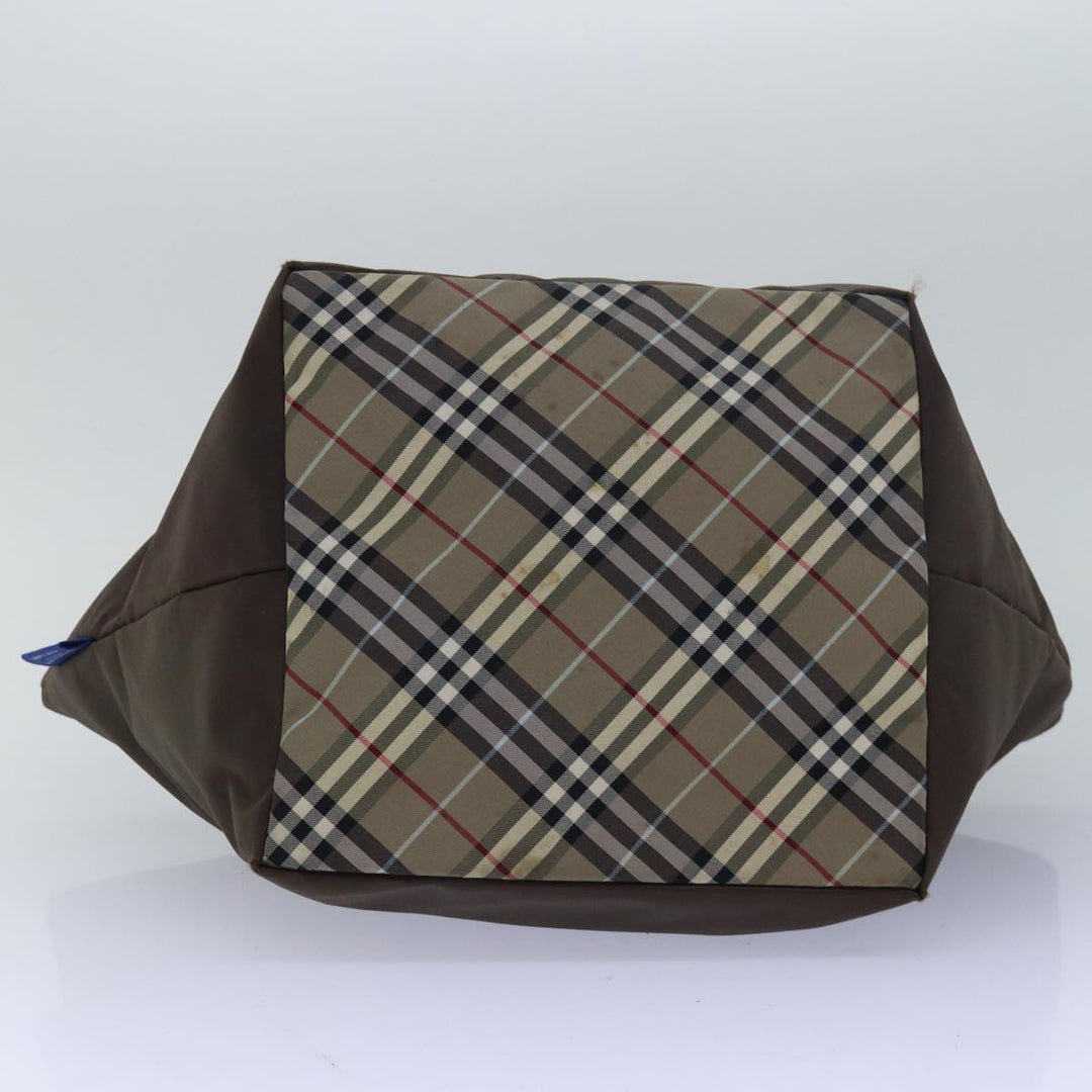 Burberry Nova Check Blue Label Tote Bag Nylon Beige Auth bs15358