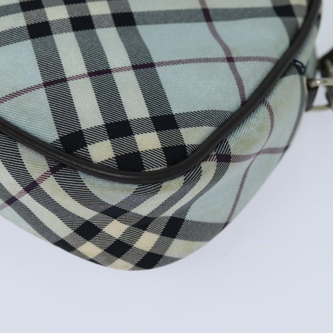 Burberry Nova Check Blue Label Hand Bag Nylon Light Blue Auth bs15360