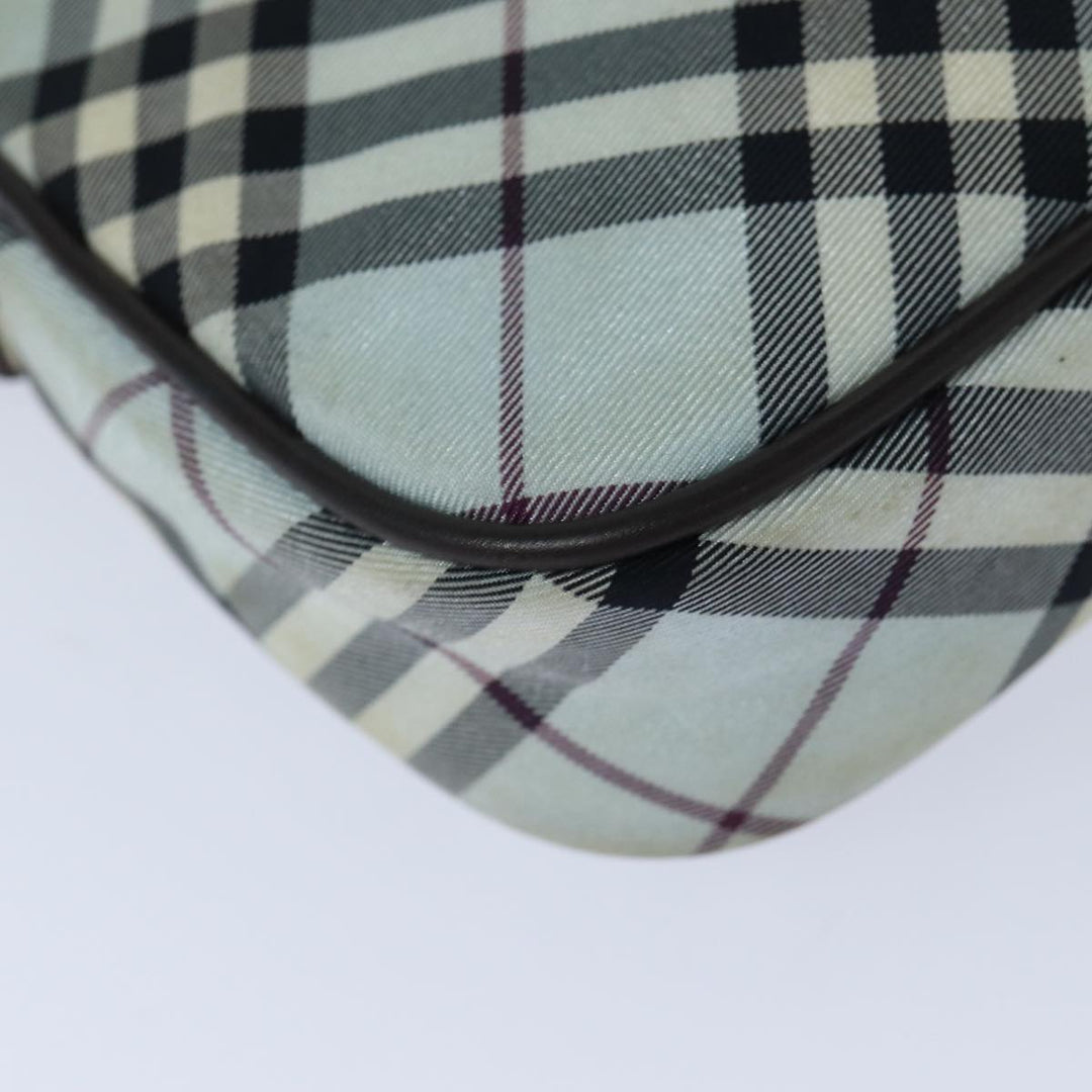 Top Quality Burberry Nova Check Blue Label Hand Bag Nylon Light Blue Auth bs15360