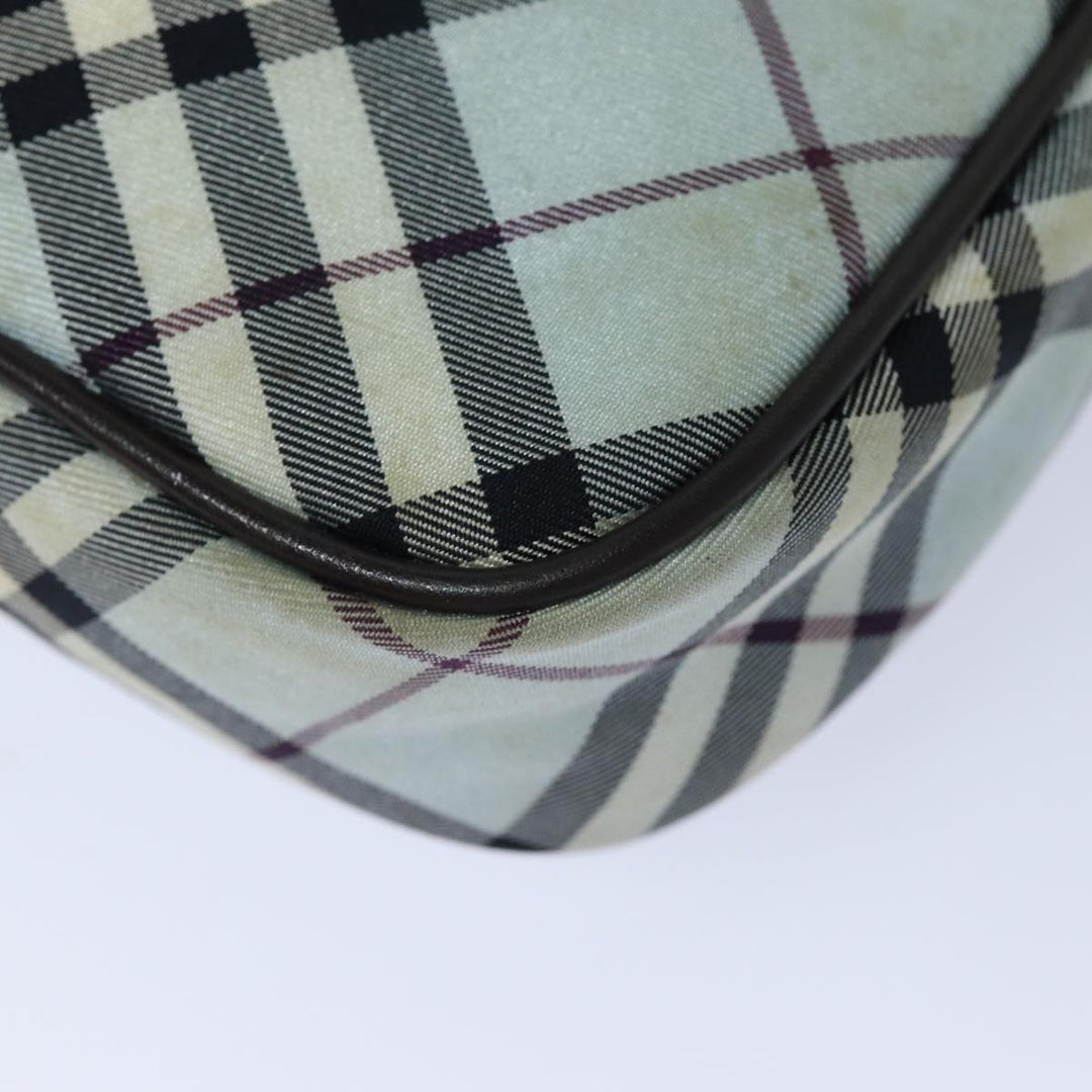 Burberry Nova Check Blue Label Hand Bag Nylon Light Blue Auth bs15360